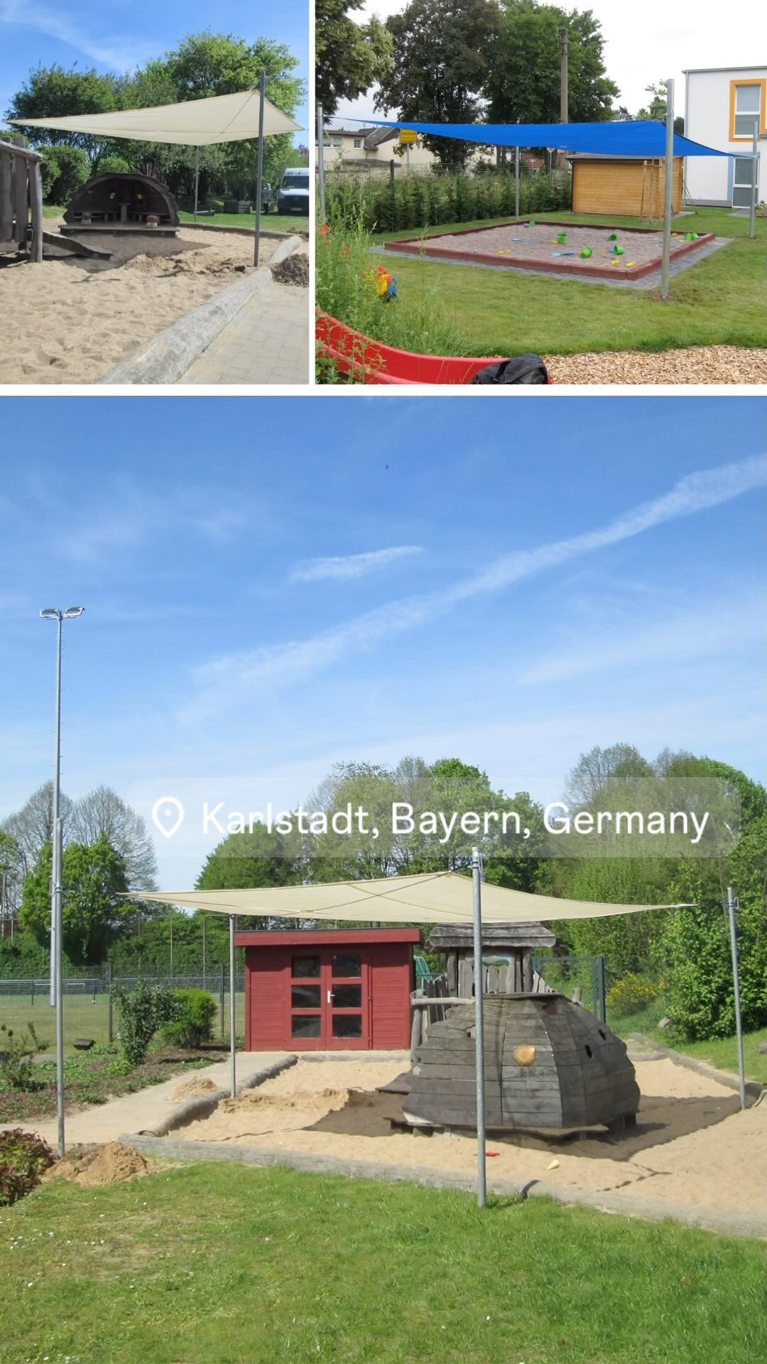 Sonnenschein + Spielspaß 🌞🫶🏻💥Unsere Sonnensegelanlage sorgt dafür, dass die kleinen Entdecker 😎✨ im Kindergarten immer schön im Schatten sind.👍☀️🎈 #sonnensegel #roflexgmbh #galabauer #gartendeko #bayern #beschattung #sonnensegelmontage #sonnensegelnachmaß