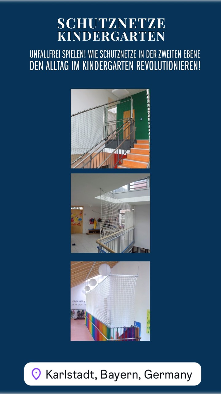 💯 Sicherheit geht vor – und das mit einem Lächeln! Unsere Schutznetze sorgen dafür, dass die kleinen Abenteurer im Kindergarten unbeschwert spielen können, während die Erzieherinnen und Erzieher mit einem Auge auf die Action achten. 🤣Lass die kleinen Entdecker die Welt erobern, 🏄‍♀️während wir dafür sorgen, dass sie immer sicher landen!
#kindergarten #schutznetze #erzieherinmitherz #erzieherin #kita #kiga #bayern #karlstadtammain #karlstadtistschön #karlstadt